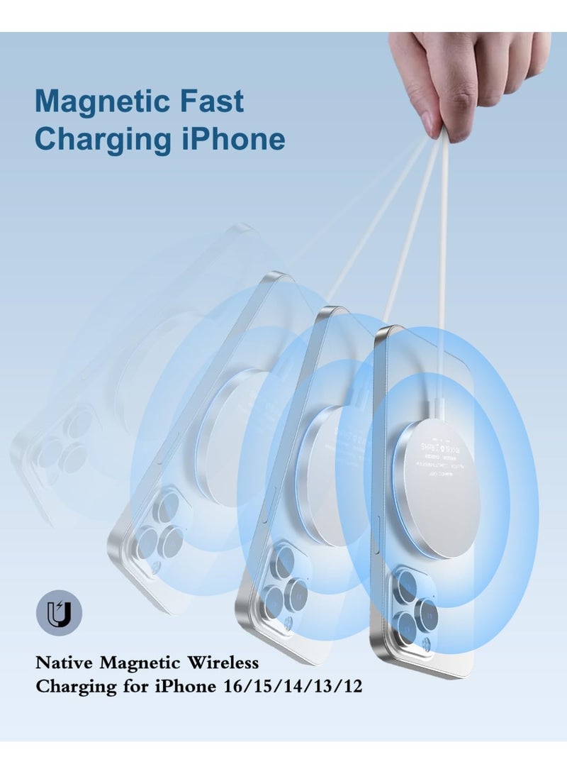 MUNTAQI Wireless Magnetic Fast Charger with PD 20W – Compatible Charging Pad for iPhone 15/14/13/12 Series, Ultra-Thin Portable Qi Wireless Charger with Strong Magnetic Alignment & Fast Charging Cable - Image 2