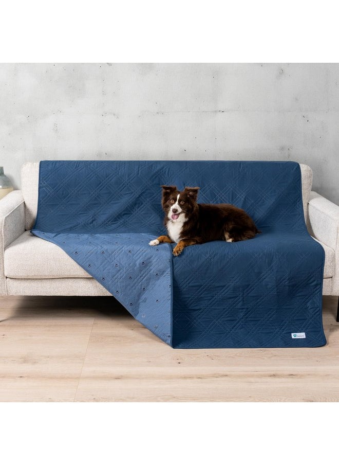 PetAmi PetAmi Waterproof Couch Cover for Dogs, Waterproof Pet Blanket, Reversible Furniture Cover Sofa Protector for Pet Cat Bed, Washable Waterproof Blanket Dog Cover for Couch Seat, 68x82 Blue  - Image 1