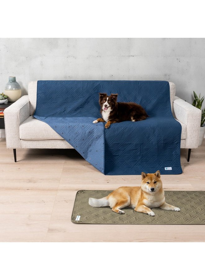PetAmi PetAmi Waterproof Couch Cover for Dogs, Waterproof Pet Blanket, Reversible Furniture Cover Sofa Protector for Pet Cat Bed, Washable Waterproof Blanket Dog Cover for Couch Seat, 68x82 Blue  - Image 2