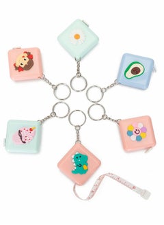 Y&D Tape Measure with Key Chain, Retractable Mini Cute Portable Home Measure, Soft Tool for Body Measurement Fabric (6 Pcs)  - Image 1