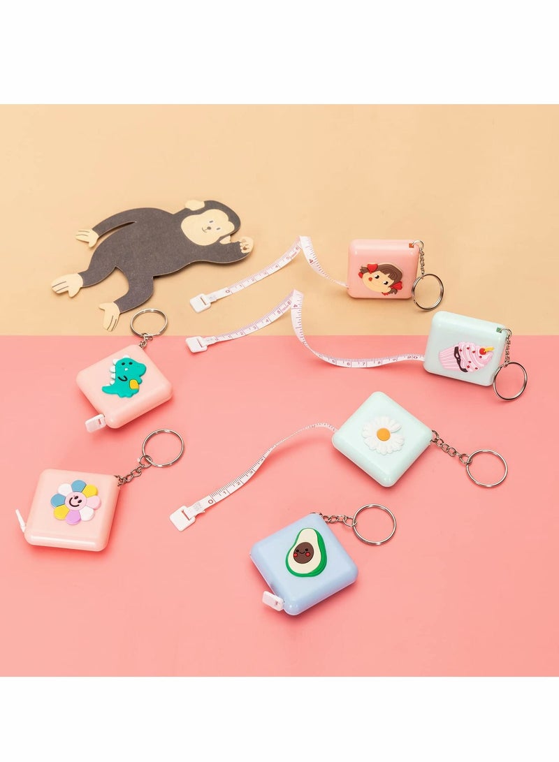 Y&D Tape Measure with Key Chain, Retractable Mini Cute Portable Home Measure, Soft Tool for Body Measurement Fabric (6 Pcs) - Image 4