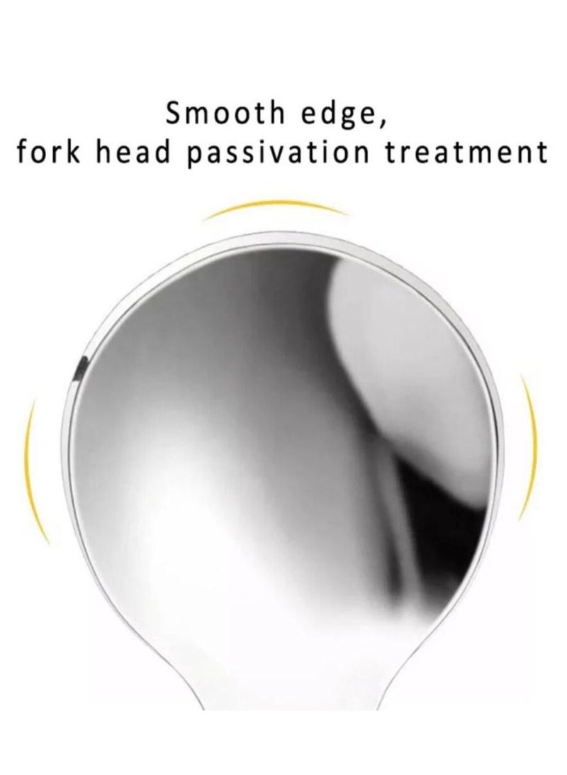 Brain Giggles Brain Giggles Short Handle Stainless Steel Baby Training Fork & Spoon Set - Dinasour  - Image 4