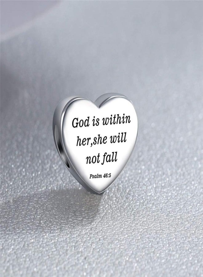 MUERDOU Heart Charm Fit Charms Bracelet Christian Bible Verse Charm Prayer Faith Religious Jewelry Gifts for Women - Image 5