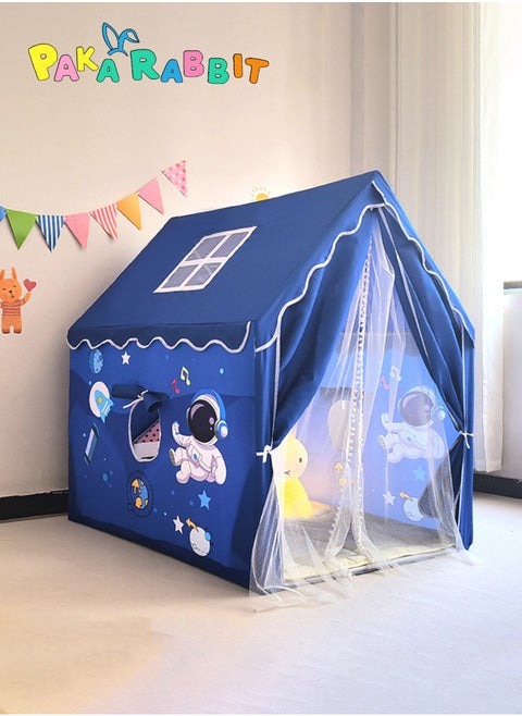 Kids Play Tent Playhouse Indoor Outdoor Boys Toddler Large Castle Play House Spaceship Tent, Outer Space Rocket Blue
