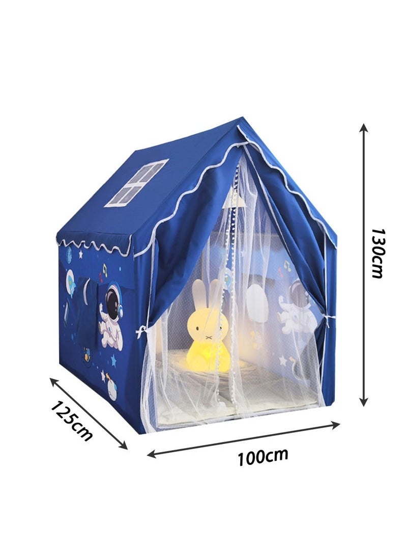 Kids Play Tent Playhouse Indoor Outdoor Boys Toddler Large Castle Play House Spaceship Tent, Outer Space Rocket Blue