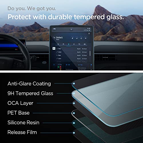 Spigen Tempered Glass Screen Protector [GlasTR Slim] designed for Ford F-150 Lightning, Expedition, Mustang Mach-E 15.5 inch Dashboard Touchscreen - Image 3
