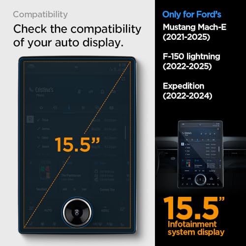 Spigen Tempered Glass Screen Protector [GlasTR Slim] designed for Ford F-150 Lightning, Expedition, Mustang Mach-E 15.5 inch Dashboard Touchscreen - Image 2