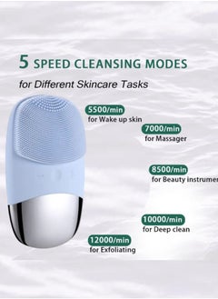 Prime by javaudan Sonic Facial Cleansing Brush – Soft Silicone, Waterproof, USB Rechargeable, Gentle Exfoliating Face Massager for All Skin Types  - Image 2