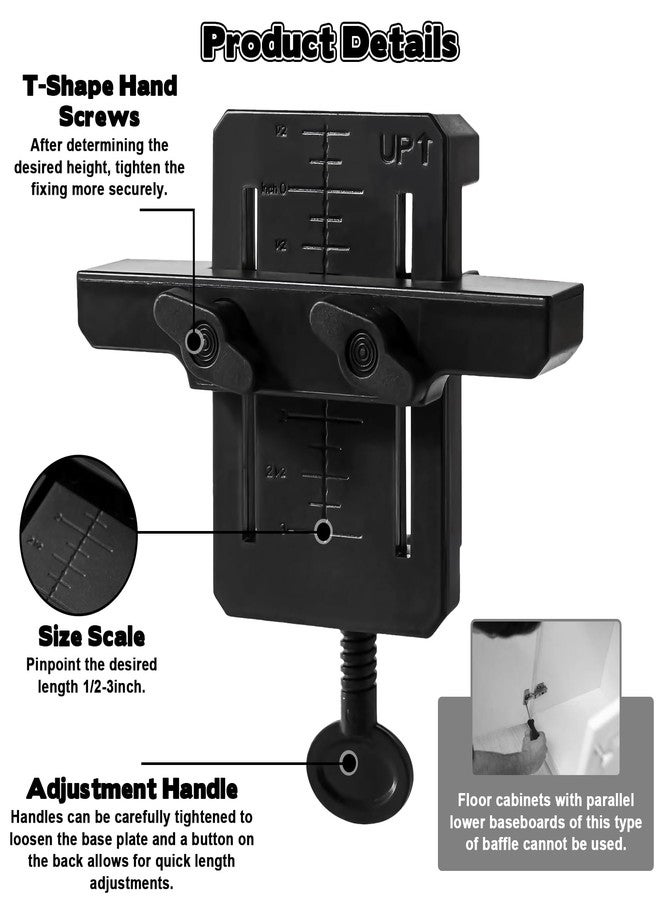 OneNine Door Installation Positioner, Multifunctional Cabinet Door Manual Installation Clamp Tool, Locator Clamping Tool, Adjustable Length Cabinet Installation Tool for Most Cabinet Doors - Image 5