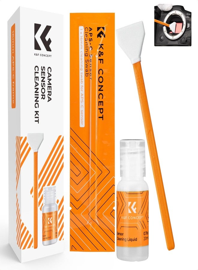 كيه آند إف كونسبت 6 مسحات تنظيف مستشعر APS-C مقاس 16 مم من K&F Concept + 20 مل من منظف المستشعر، مسحات تنظيف مستشعر الكاميرات الرقمية DSLR وSLR، مناسبة لمستشعرات CCD وCMOS في الكاميرات الرقمية العاكسة والكاميرات الرقمية بدون مرآة - Image 1