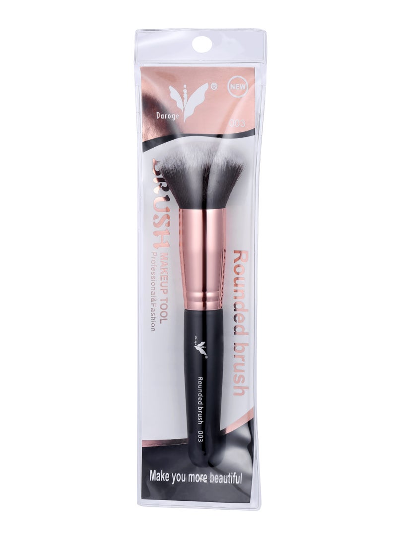 daroge Professional Makeup Rounded Brush Black/Rose Gold - Image 2