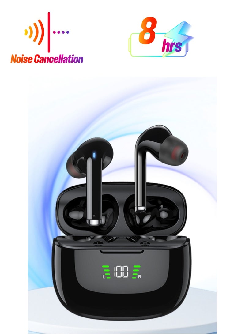 Awei TA8 Bluetooth Earphones - Active Noise Cancellation, Waterproof, Long Battery, Digital Display Black  - Image 1
