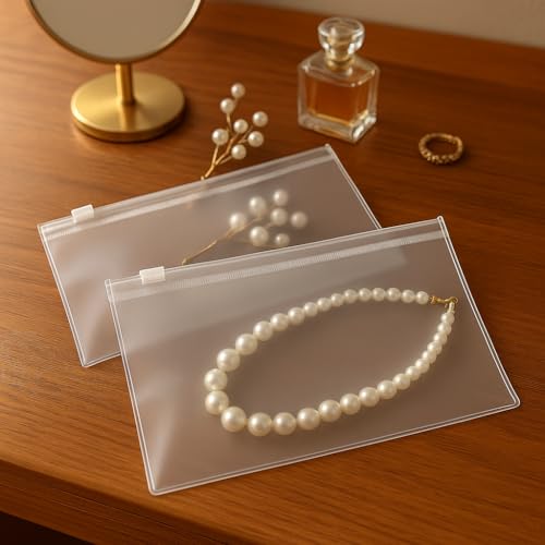 Nibbler 15 Piece (21x13 cm) Jewellery Organiser, Transparent Clear Zip Lock Pouch Storage Care for Earring, Ring, Stone, Necklace (Clear Transparent) (15 Pouch) - Image 5
