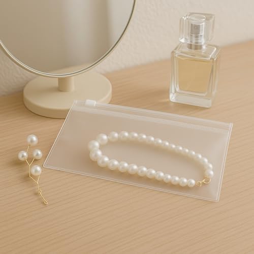 Nibbler 15 Piece (21x13 cm) Jewellery Organiser, Transparent Clear Zip Lock Pouch Storage Care for Earring, Ring, Stone, Necklace (Clear Transparent) (15 Pouch) - Image 2