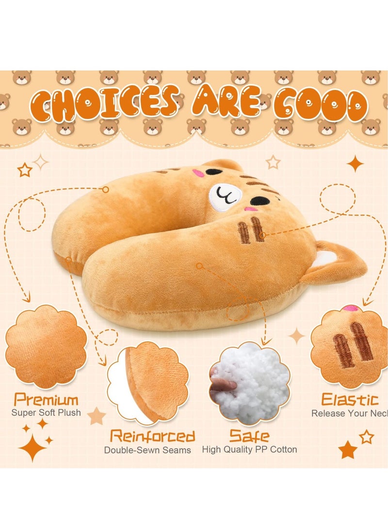 KASTWAVE وسائد للرقبة للأطفال - مجموعة من 4 وسائد ناعمة على شكل حرف U، وسادة مريحة من قطن البولي بروبيلين لمقعد السيارة هدية للأطفال أثناء نومهم بالطائرة - Image 5