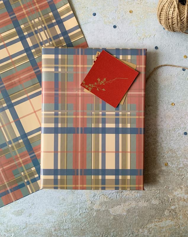 Dovetail Tartan Gift Wrapping Paper Sheet Pack of 6 - Image 1