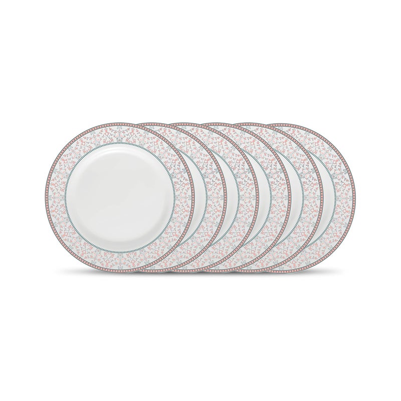 La Opala Diva Sovrana Collection Opal Glass Crockery | Full Plate Set of 6 Moroccan Pink | Dinner Plate for Dining & Gifting | Microwave Safe | 100% Vegetarian | Extra Strong | Super Light & White - Image 5