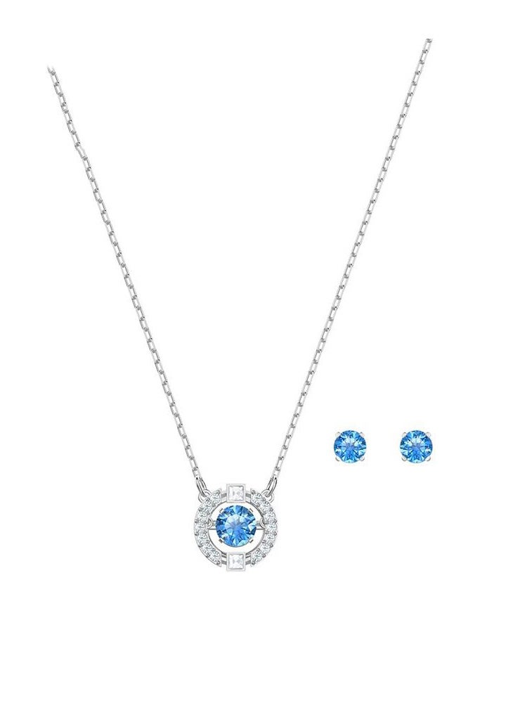 عام مجموعة قلادة وأقراط معلقة مستديرة متألقة - Image 1