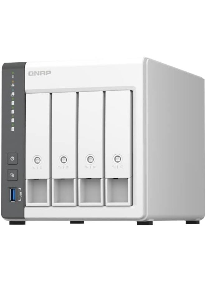 QNAP TS-433 4 Bay NAS, ARM 4-core Cortex-A55 2.0GHz Processor, 4 GB RAM, 4x 3.5-inch SATA 6Gb/s, 3Gb/s, 5 Gigabit Ethernet Port, 90W Power Supply, White | TS-433-4G - Image 1