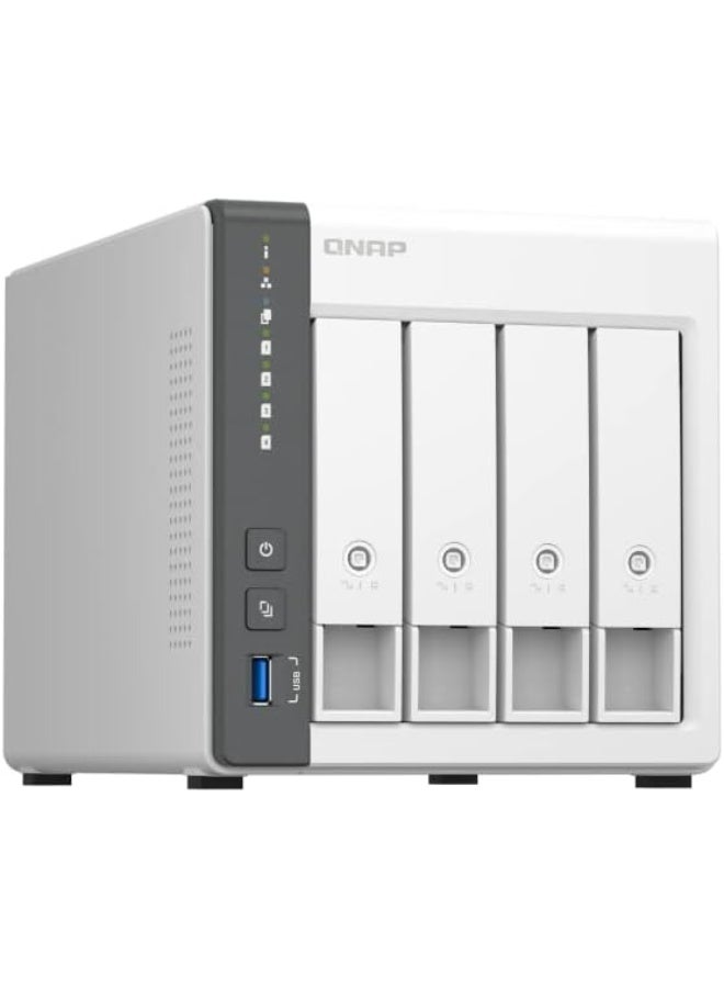QNAP TS-433 4 Bay NAS, ARM 4-core Cortex-A55 2.0GHz Processor, 4 GB RAM, 4x 3.5-inch SATA 6Gb/s, 3Gb/s, 5 Gigabit Ethernet Port, 90W Power Supply, White | TS-433-4G - Image 4