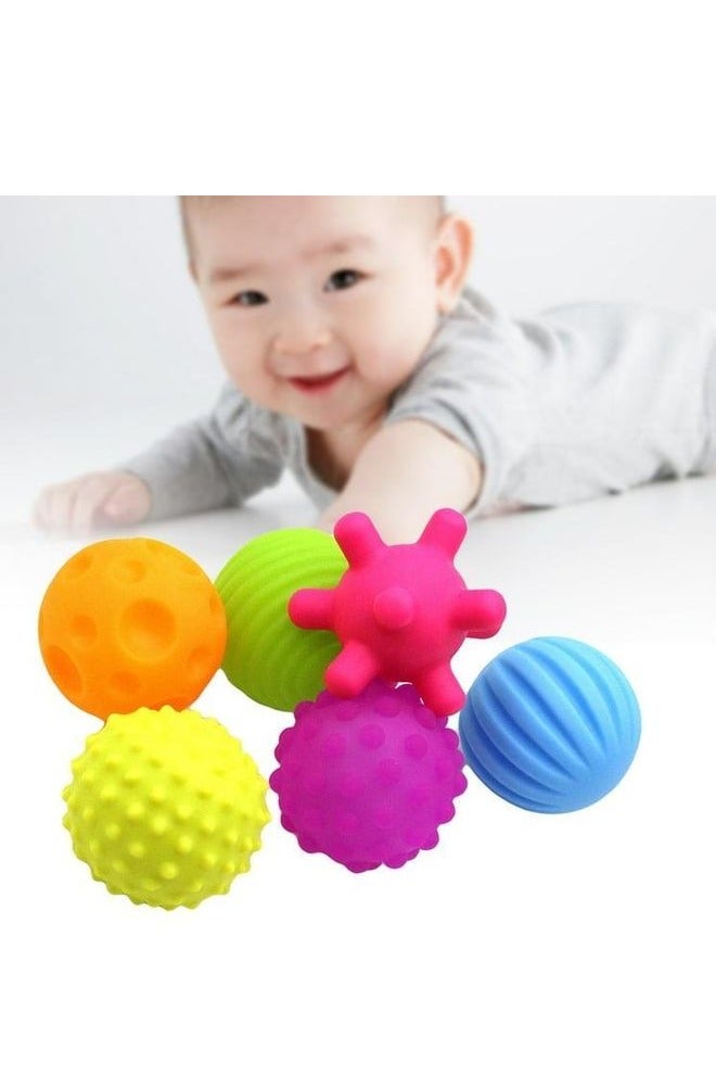 هابي بيبي مجموعه كرات استحمام للأطفال - مجموعة من 6 كرات ملونة مختلفة الأشكال، ناعمة الملمس ومثالية للمساج ولعب الأطفال الرضع والأكبر سنًا، تساعد على تنمية المهارات الحركية والبصرية._ العاب استحمام للأطفال ـ العاب اطفال مائيه ـ هديه للاطفال ـ لعبه تسليه للاطفال ـ العاب اطفال - Image 5