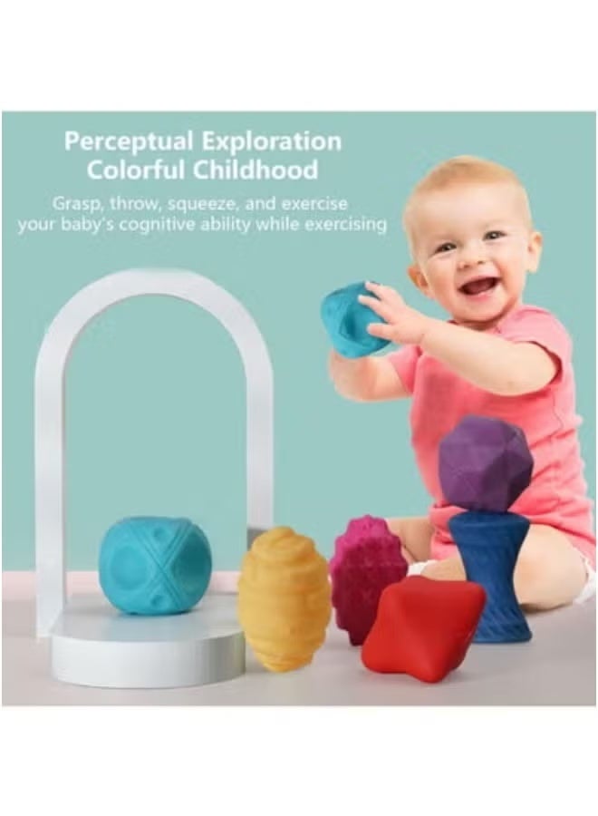 Happy Baby Kids' Bath Ball Set – A set of 6 colorful balls in different shapes, soft to the touch and perfect for massage and play for babies and older children, helping develop motor and visual skills._ Children's bath games - Children's water games - Gift for children - Entertainment game for children - Children's games - Image 3