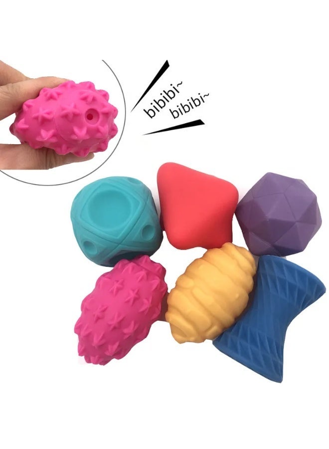 Happy Baby Kids' Bath Ball Set – A set of 6 colorful balls in different shapes, soft to the touch and perfect for massage and play for babies and older children, helping develop motor and visual skills._ Children's bath games - Children's water games - Gift for children - Entertainment game for children - Children's games - Image 4