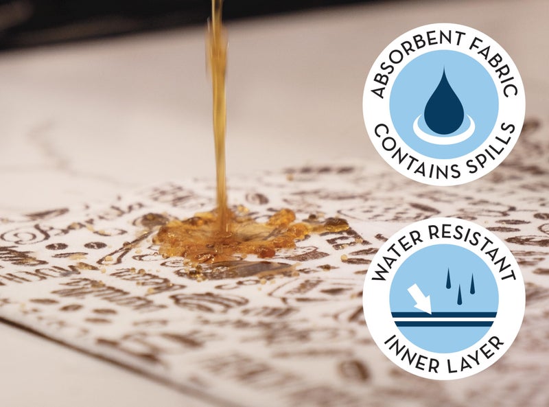 S&T INC. Coffee Mat, Absorbent Bar Mat for Coffee Maker and Espresso Machine, 12 Inches x 18 Inches, Brown Typography Print, 1 Pack - Image 3