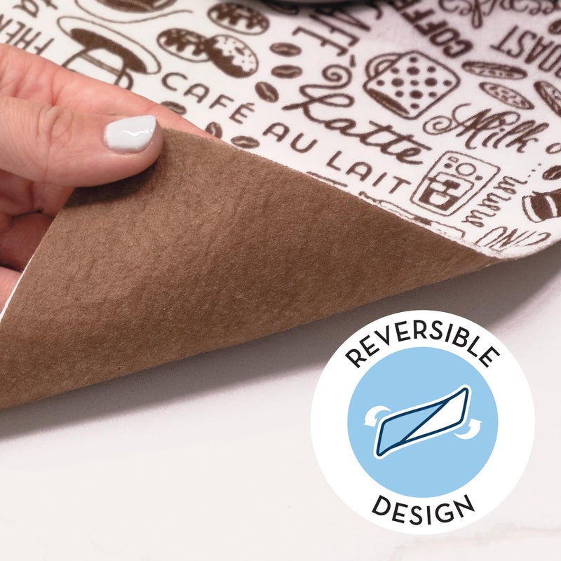 S&T INC. Coffee Mat, Absorbent Bar Mat for Coffee Maker and Espresso Machine, 12 Inches x 18 Inches, Brown Typography Print, 1 Pack - Image 4