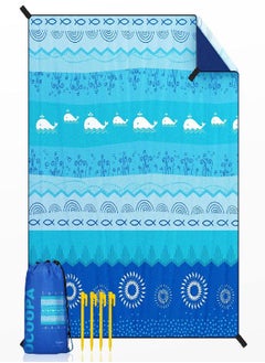 OCOOPA Diveblues Beach Blanket Waterproof Sandproof, 10'X 9' Extra Large, Soft And Durable, Sand Free, Light Weight And Portable, Perfect For Travel Camping, Beach Vacation, Marine Life Series 