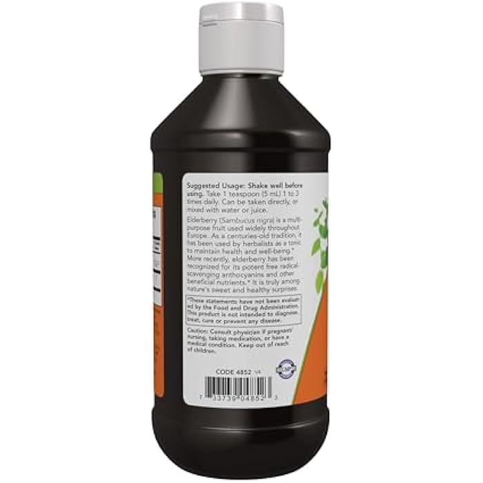 NOW Foods Supplements, Elderberry Liquid 500 mg, 10:1 Concentrate, Free Radical Scavenger*, 8-Ounce - Image 3