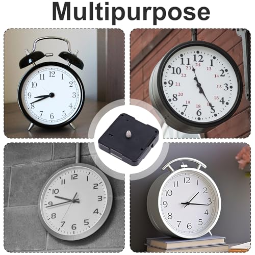 BTFO Clock Mechanism Replacement, Total Shaft Length 8mm Metal Quartz Clock 5168S Movement Replacement Motor Repair Parts (Black) - Image 4
