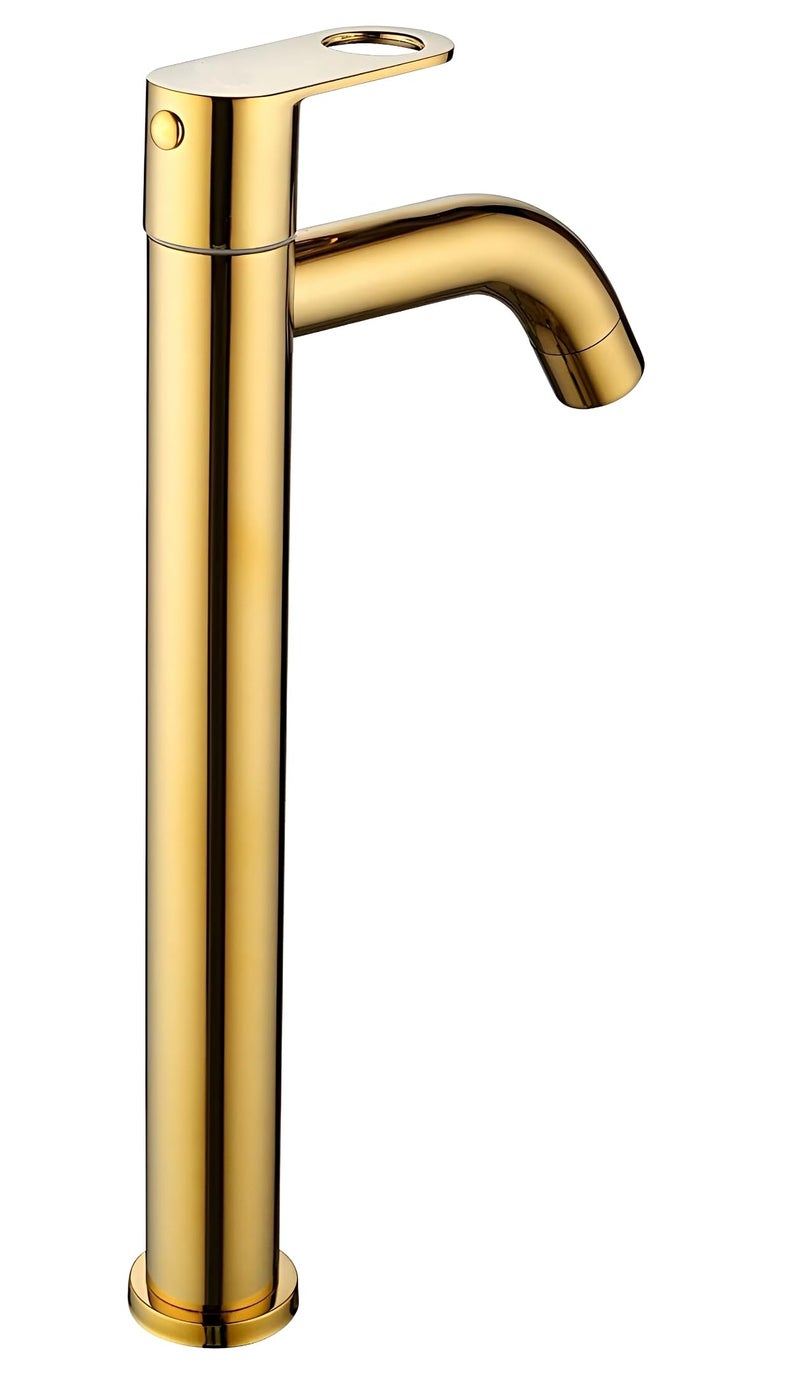 Carnival SS-304 Full Gold Extended Tall Body Golden Basin Pillar Faucet Tap | Tall Pillar Cock Tap for Wash Basin | Gold Tap for Wash Basin (12"Inches) for Bathroom,Counter Table Top Washbasin - Image 4