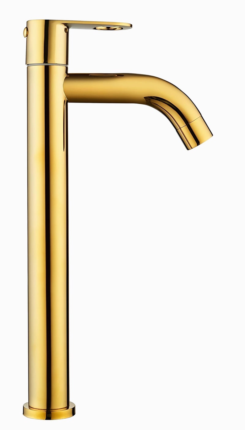 Carnival SS-304 Full Gold Extended Tall Body Golden Basin Pillar Faucet Tap | Tall Pillar Cock Tap for Wash Basin | Gold Tap for Wash Basin (12"Inches) for Bathroom,Counter Table Top Washbasin - Image 5