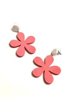 Trio Earrings Pink five clover flower earrings  - Image 2