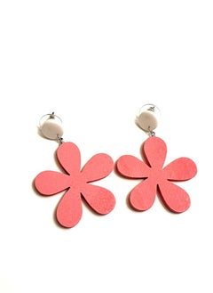 Trio Earrings Pink five clover flower earrings  - Image 3