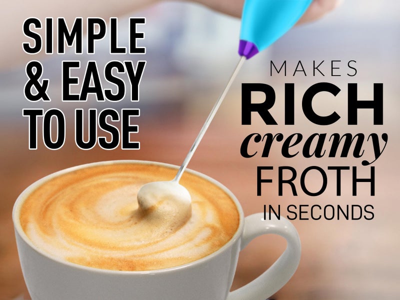 Zulay Kitchen Zulay Powerful Milk Frother Handheld Foam Maker for Lattes - Whisk Drink Mixer for Coffee, Mini Foamer for Cappuccino, Frappe, Matcha, Hot Chocolate by Milk Boss (Teal/Purple) - Image 2