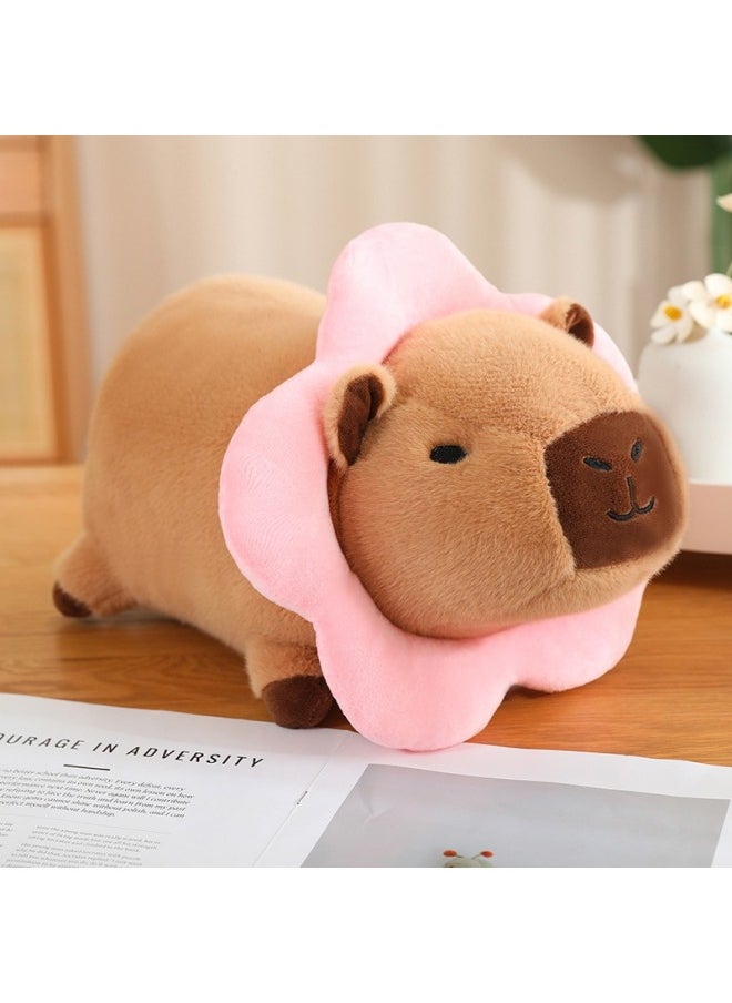 Generic - Bee Toast Transformation Lie Prone Kapibala Capybara Plush Doll Products Toast Capybara Door-Color:Pink Flower-Transformation Capybara-Height:35cm 0.5kg - Image 1
