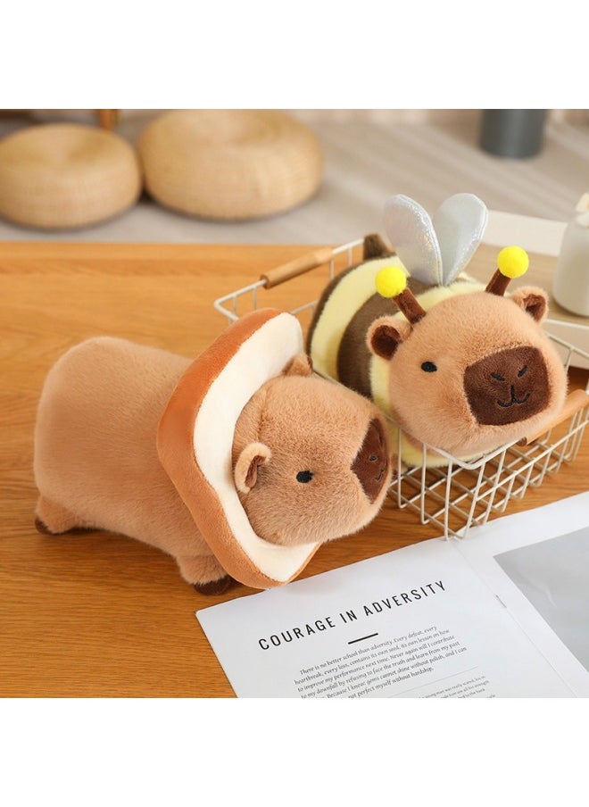 Generic - Bee Toast Transformation Lie Prone Kapibala Capybara Plush Doll Products Toast Capybara Door-Color:Pink Flower-Transformation Capybara-Height:35cm 0.5kg - Image 1