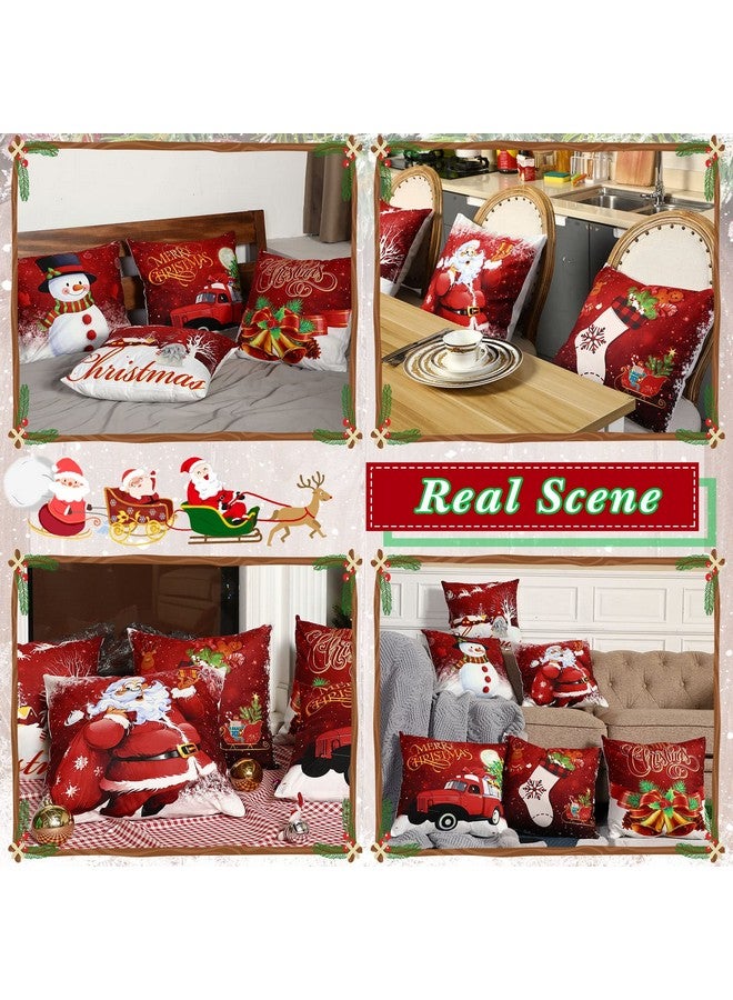 Tatuo 6 Pcs Christmas Pillow Covers Cushion Covers Decoration Holiday Decor Throw Pillow Case for Sofa Couch Christmas Office Bedroom Decorations(18 x 18 in,Funny Style) - Image 4