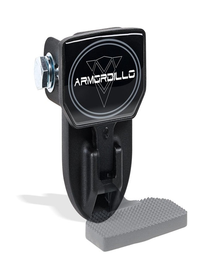 Armordillo FD Series 5" Foldable Rear Hitch Step|Compatible for Class 3 Trailer Hitch 2" Receiver|Hitch Step Bar|Folding Fold-Up Rear Step|8724545|Matte Black|Steel|Universal - Image 1