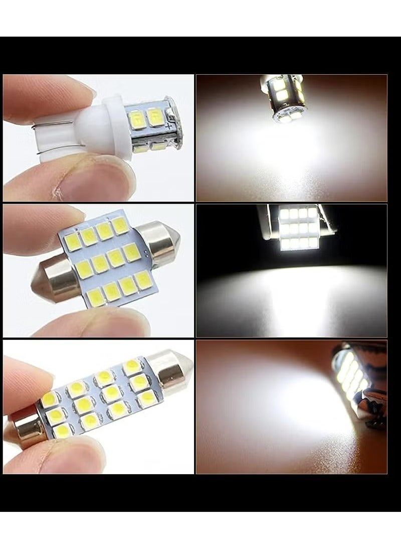 Generic 20-piece LED car light bulb kit, T10 31mm 42mm, LED colored light bulb, suitable for replacing car interior lights, indoor map ceiling lights, and trunk LED lights (white)  - Image 2