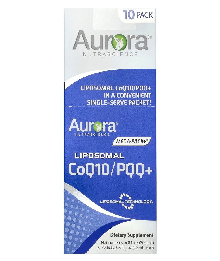 Aurora Nutrascience Liposomal CoQ10/PQQ+ 10 Packets 0.68 fl oz (20 ml) Each