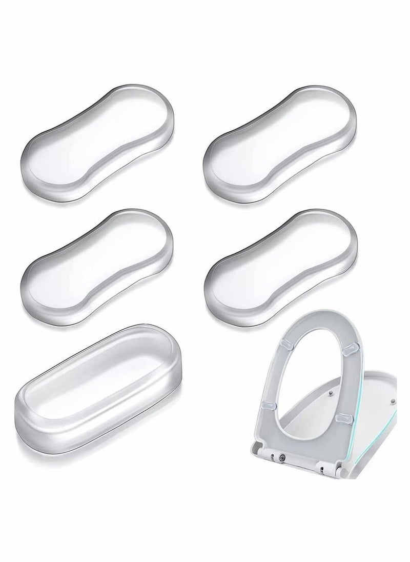 Y&D Toilet Seat Bumpers, 5Pcs/Set Self-adhesive Buffer Pad Quiet Soft Lid Bumper Universal Rubber Spacer Non-slip Pads Replacement for Families, Hotels, Hospitals, School Seats  - Image 1