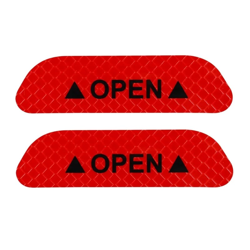 80sets Reflective Car Door Sticker Safety Warning Stickers Reflector Tape Decal Accessories Exterior(Red) - Image 1