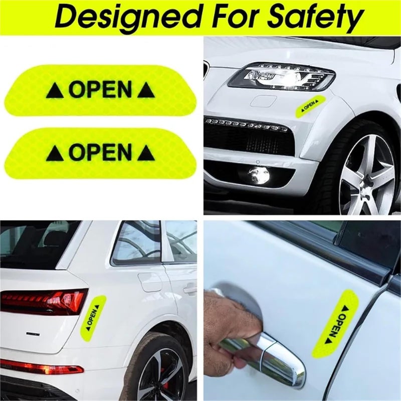 80sets Reflective Car Door Sticker Safety Warning Stickers Reflector Tape Decal Accessories Exterior(Red) - Image 5