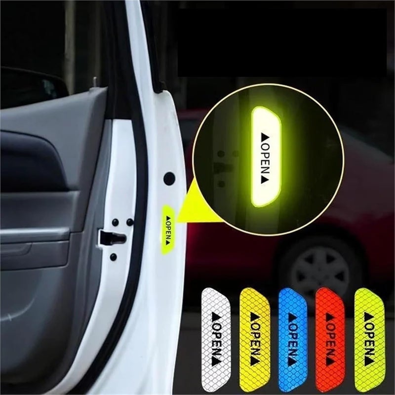 80sets Reflective Car Door Sticker Safety Warning Stickers Reflector Tape Decal Accessories Exterior(Red) - Image 2