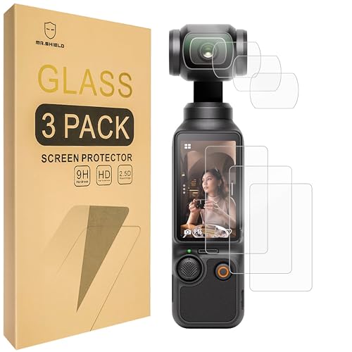 Mr Shield Mr.Shield Screen Protector For DJI Osmo Pocket 3 Camera [Lens+LCD Screen] [3+3 Pack] [Tempered Glass] [Japan Glass with 9H Hardness] Screen Protector - Image 1