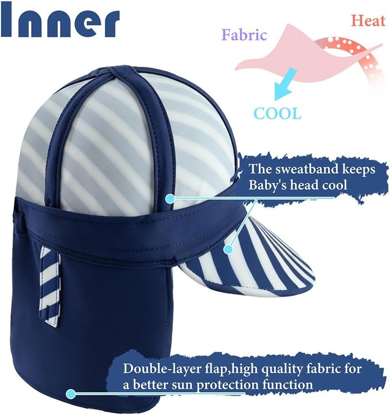Gifts Treat Kids Legionnaires Hat, UPF 50+ Sun Protection Swim Cap Flap Hat for Kids, Quick Drying Boys Sun Hat with Neck Protection for Beach Seaside Pool… - Image 5