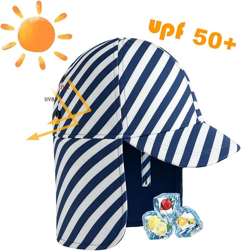 Gifts Treat Kids Legionnaires Hat, UPF 50+ Sun Protection Swim Cap Flap Hat for Kids, Quick Drying Boys Sun Hat with Neck Protection for Beach Seaside Pool… - Image 2